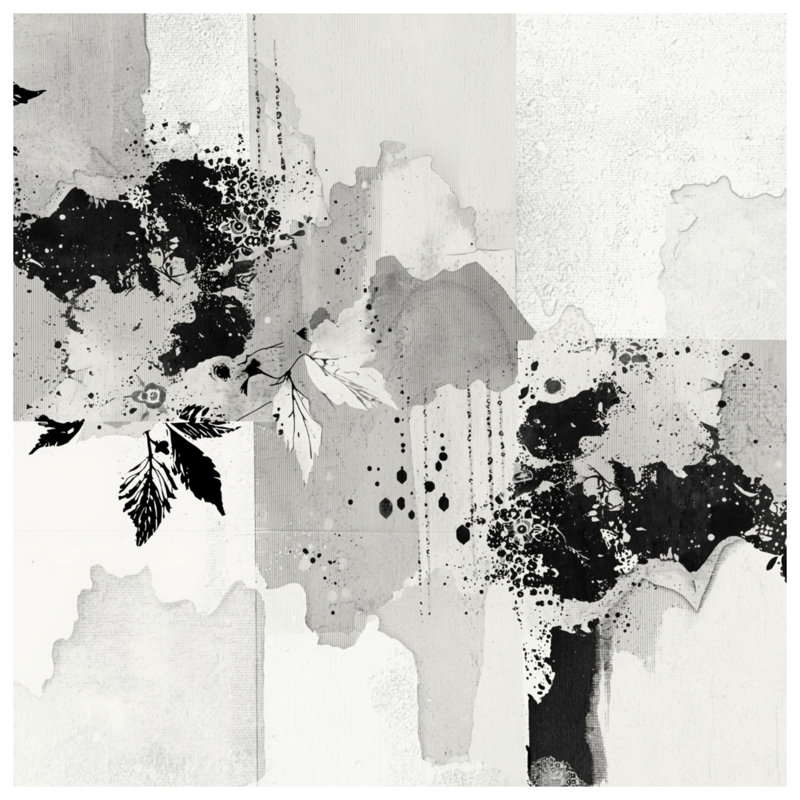Édredon monochrome floral abstrait, Très grand lit