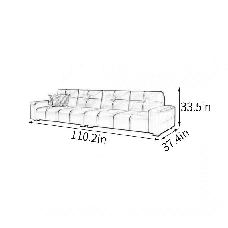 Canapé italien moderne et simple, 4, H 33,5 po x l 110,2 po x P 37,4 po