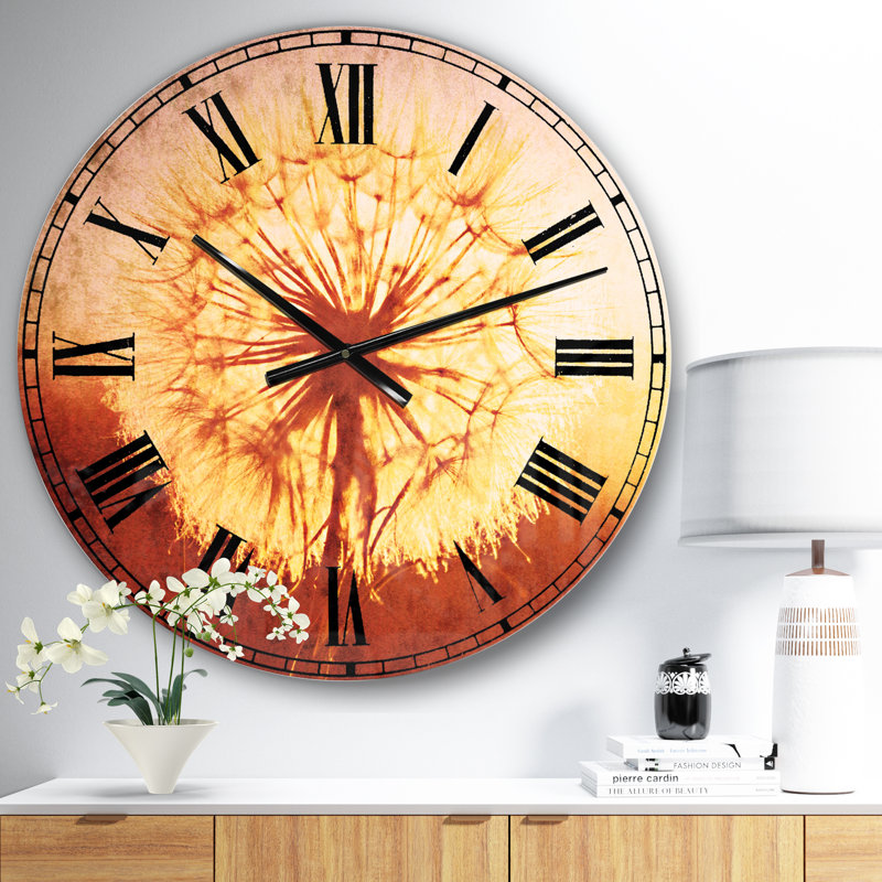 Horloge murale traditionnelle Blossom Dandelion, Surdimensionné