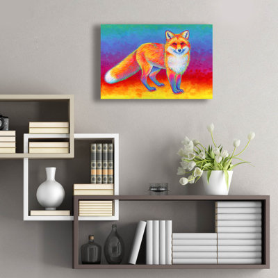 "Rainbow Red Fox" par Rebecca Wang Art