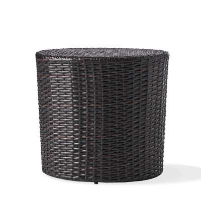 Kingstown RD Barrel Side Table,  Outdoor Wicker End Table