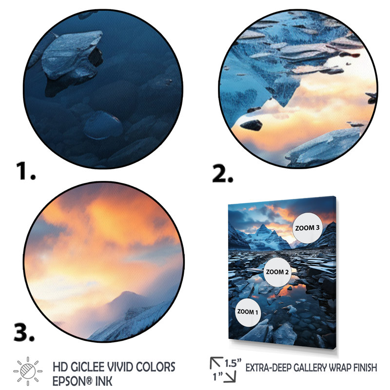 Rayo Canada Columbia Icefield Majesty - impression, Cadre naturel flottant, H 44 po x l 34 po x P 1,5 po