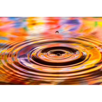 Multicoloured Water Drops by Kertlis - No Frame Print on Canvas