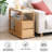 26.7"W Solid Oak Assembled Mobile End Table with Sintered Stone Tabletop,Storage Shelve,Drawer,Wheels-593979564