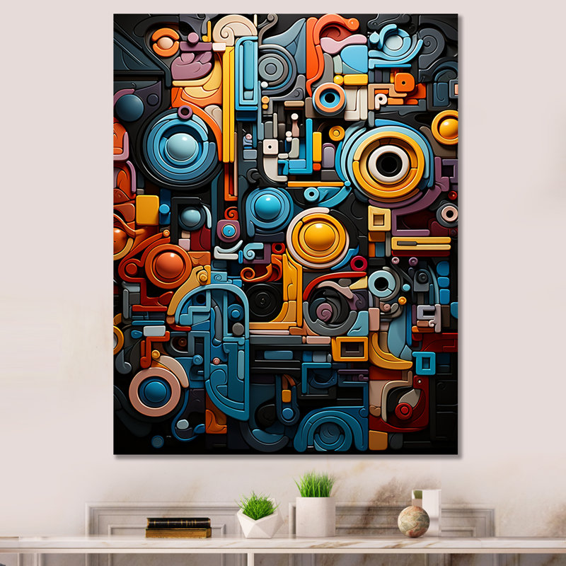 Opt Opt Chromatique Fusion II sur toile, Toile tendue, H 20 po x l 12 po x P 1 po