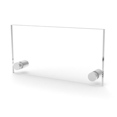 Fixturedisplays® Clear Sign Name Holder Plexiglass 3X6 6X3 Wallmount Poster Frame Standoff 119884-3*6