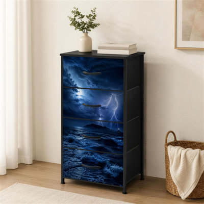 Commode à 4 tiroirs pour chambre à coucher Dramatic Stormy Ocean Scene