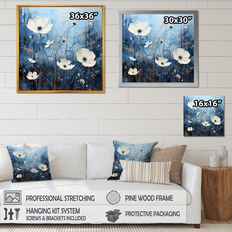 Minimalisme dans un pré au crépuscule III, reproduction d'art sur toile, H 24 po x l 24 po x P 1 po, Toile tendue