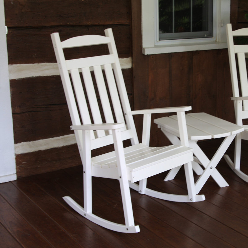 Chaise berçante de porche classique Aaliayh, Blanc brillant
