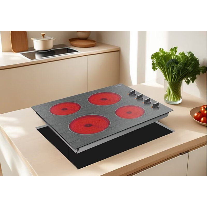 Plaque de cuisson électrique Karinear à 4 brûleurs de 24 po et 6 000 W intégrée