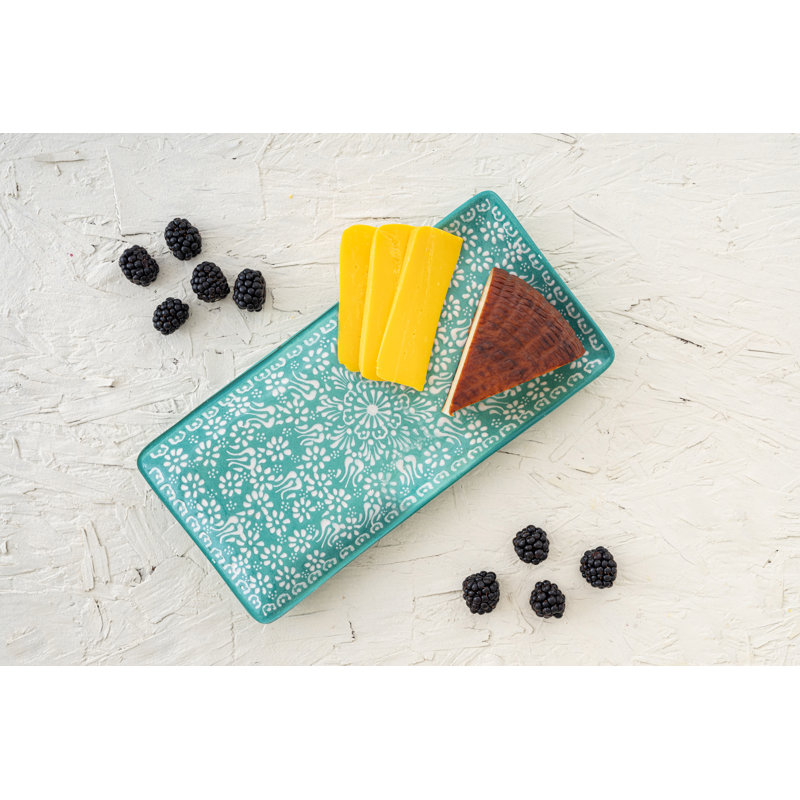 Coppermill Kitchen Hand Painted Ceramic Ceramic Tray, Green