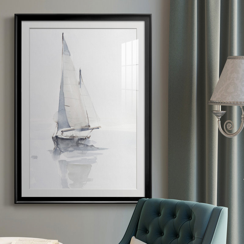 Imprimé Misty Harbor II, Cadre noir, H 30,5 po x l 22,5 po x P 1 po