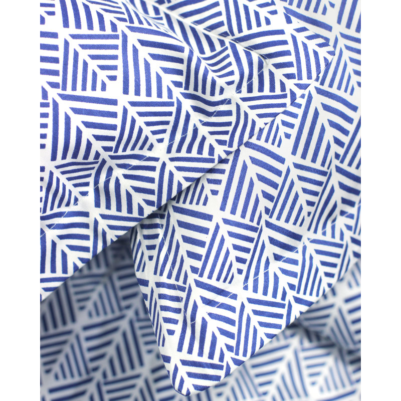Arrows Satin Geometric Shapes Duvet Cover, Blue/White, King