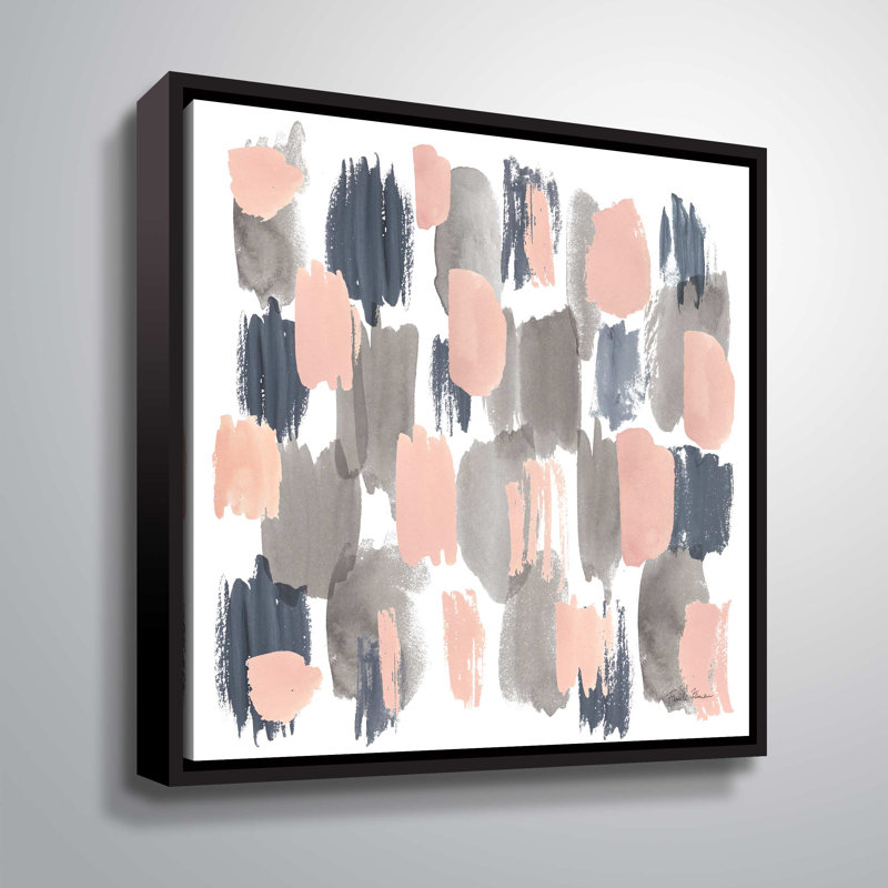 « gris rose brume i »-impression sur toile Gillham, H 36 po x l 36 po x P 2 po, Cadre noir