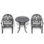 Ensemble de 3 pièces de mobilier de patio en aluminium coulé avec coussins, pour l'extérieur, durable