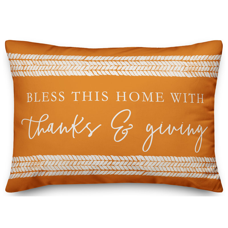  Housse de coussin lombaire Bless This Home with Thanks and Giving