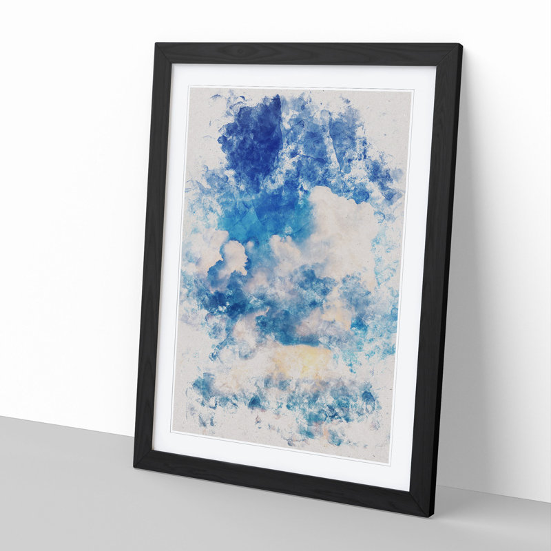 White Clouds - Picture Frame Graphic Art, Black Framed, 48cm H x 36cm W x 2cm D