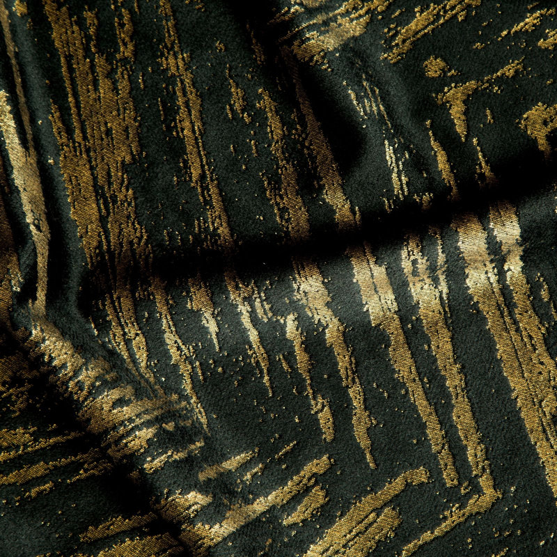 Adelya Blackout Curtains Single Panel, Black/Gold