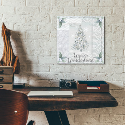 «White Xmas» par Fiona Stokes-Gilbert, art mural en verre acrylique, 12 po x 12 po