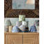 Plume - Drum Chandelier Shade - Blue, Ivory-1809644777