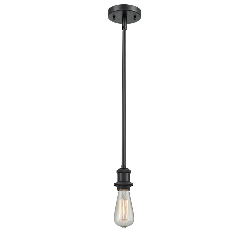 Luminaire suspendu simple 1 lumière, Noir mat, Ampoule incandescente rétro 60 watts, H 2,75 po x l 4,5 po x P 2,5 po