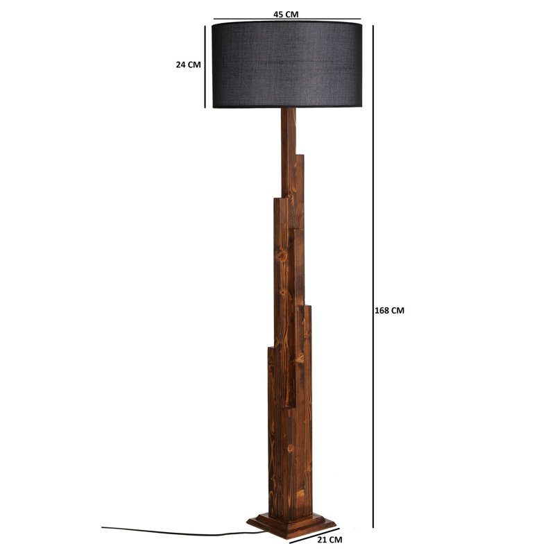 Thermia 160cm Brown Novelty Floor Lamp, Dark Grey