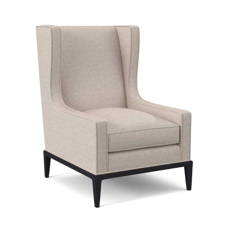 Fauteuil à oreilles 28 po Claxton, Ébène vintage, Lin Elise