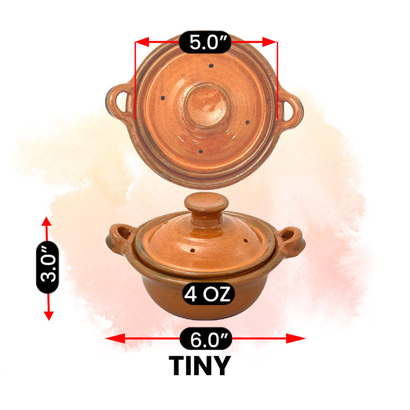 Ancient Cookware 0.125 Quarts Terracotta Round Dutch Oven