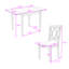 Ensemble de table de salle à manger extensible 5 pièces avec rallonge et 4 chaises rembourrées-1680192473