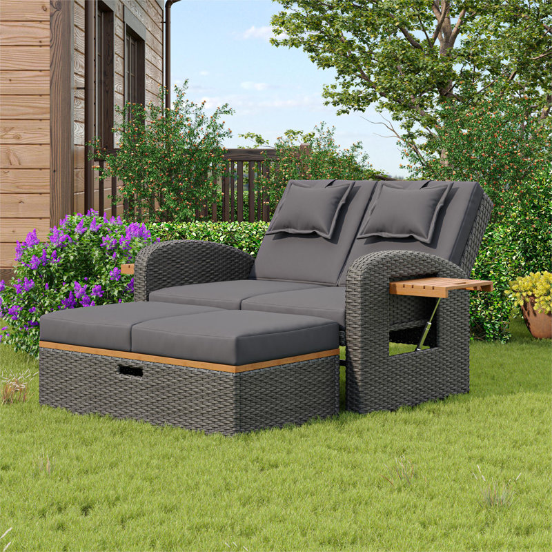 Mendenhall 120cm Wide Wicker Loveseat with Cushions
