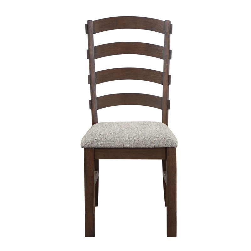 Ensemble de 2 chaises d'appoint à dossier gris et brun rustique