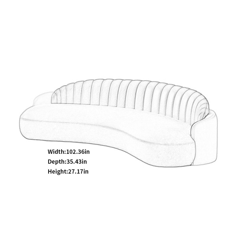 Modern Creative Leisure Sofa, 27.17" H x 102.36" W x 35.43" D, Green