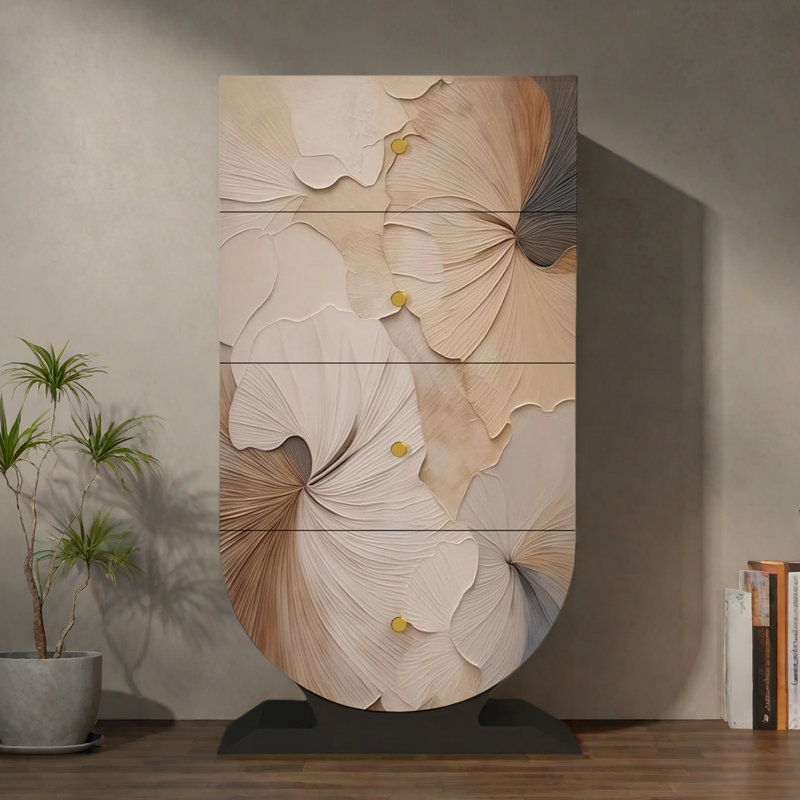 Commode d'appoint de rangement moderne à quatre tiroirs