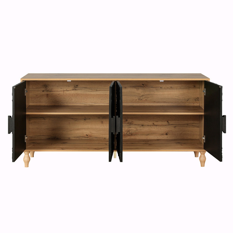 Armoire de rangement Ornamental, Black/Natural