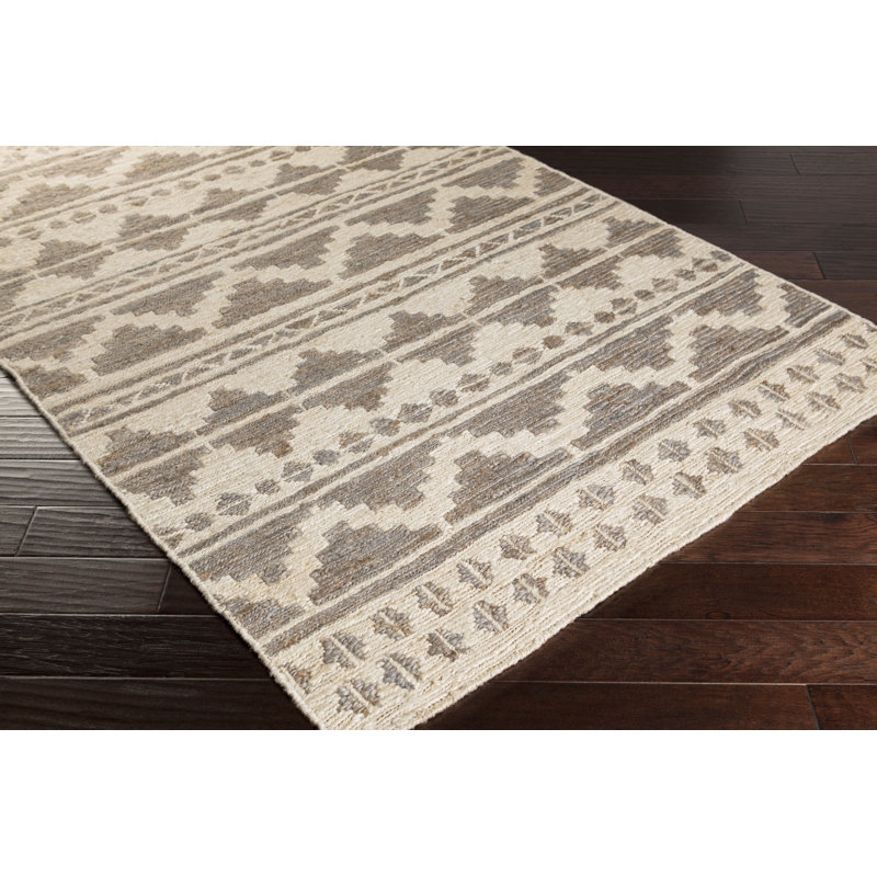 Tapis gris/beige tissé à la main Manderson, Rectangle 8 pi x 11 pi