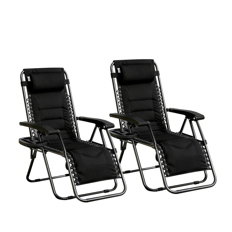 Folding Recliner Chair, Black