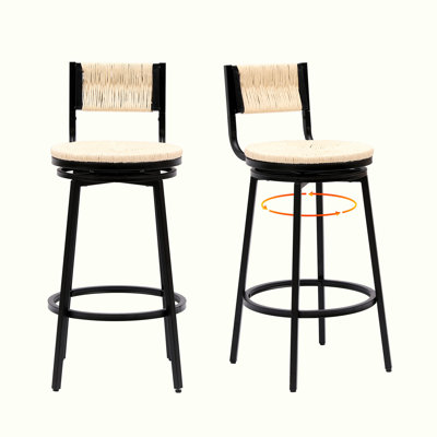Gussie Dayzha Swivel 26.77'' Counter Stool with Metal Frame