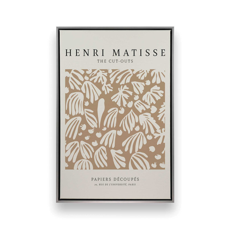 La perruche et la sirène de Matisse, H 12,75 po x l 8,75 po x P 1,75 po, Cadre flottant en chrome poli