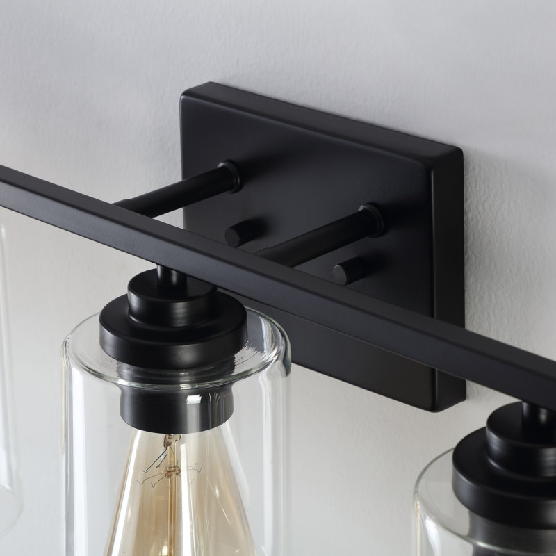 Quitterie - Éclairage pour meuble-lavabo, Noir mat, Clear, 5