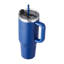 Bouteille d'eau isotherme de 1,2 L (40 oz), tasse à café de sport en acier inoxydable avec couvercle, tasse de voyage portable à double paroi, gourde d'hydratation étanche pour le camping, le travail, bleue, conçue pour une utilisation intérieure et extérieure (école).