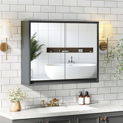 W H Wall Mounted Required Medicine Cabinet Mirror