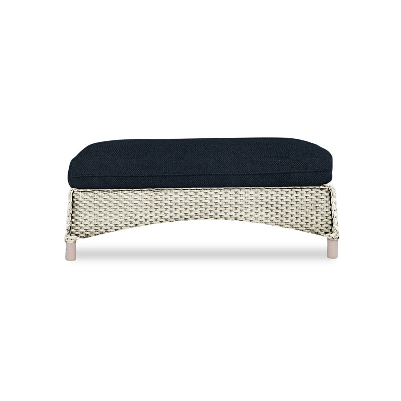 Mandalay Outdoor Ottoman, Sandberg Navy, Hickory