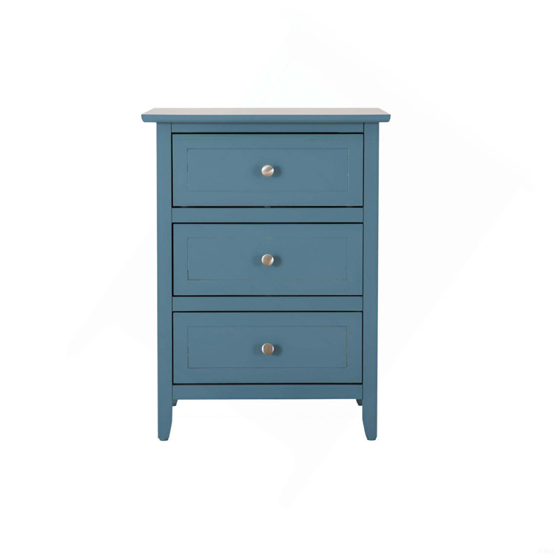 Table de chevet transitionnelle élégante en bois avec trois tiroirs pour des solutions de rangement pratiques et des performances durables