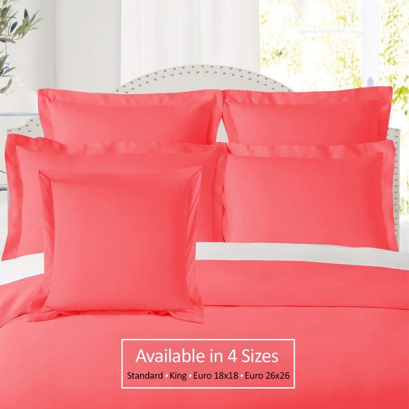 Taie décorative 100% polyester , Rose corail, 20 po x 36 po