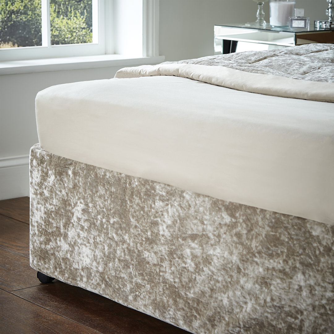 Crushed Velvet Elasticated Divan Base Wrap