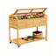 Lit de jardin mobile surélevé avec couvercle de serre, panier à fleurs surélevé en bois avec tablette de rangement, nature
