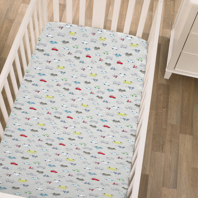 Transportation 100% Microfiber Polyester - Piece Standard Crib Fitted Sheet