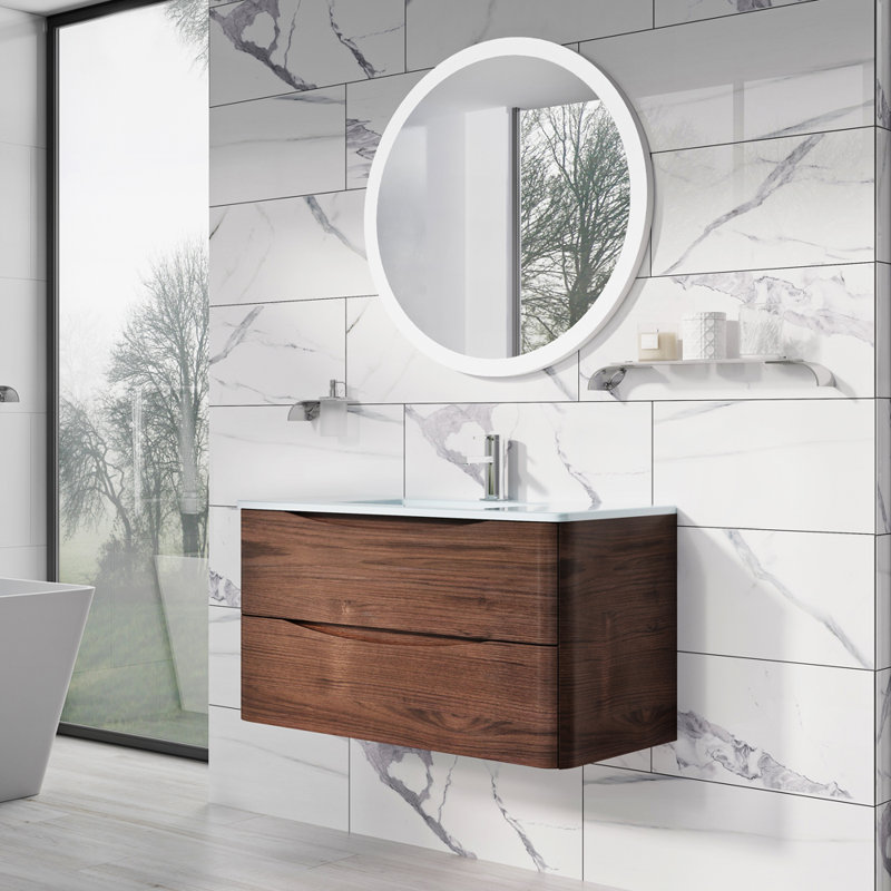 Stanhope 600mm Single Bathroom Vanity with Integrated Glass Basin