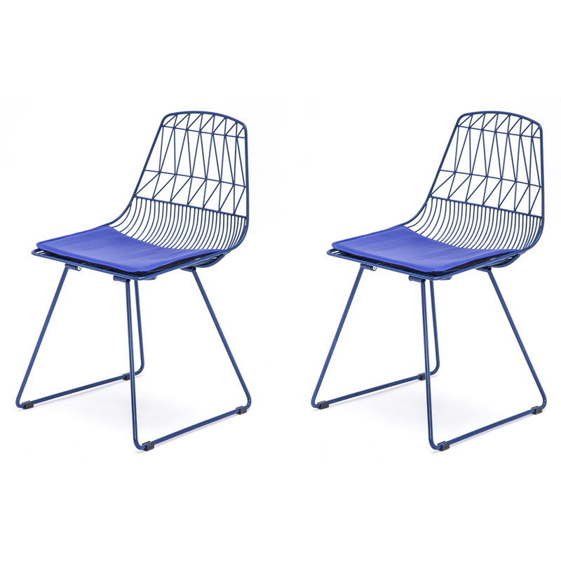 Trond 18'' H Metal Side Chair, Blue