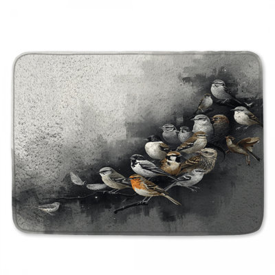 Group Of Small Birds Bath Mat